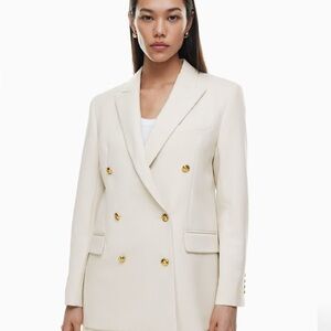 Aritzia Cream Blazer with Gold Buttons